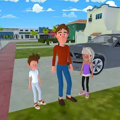 Взлом Super Dad Virtual : Happy Game  [МОД Много денег] - последняя версия apk на Андроид