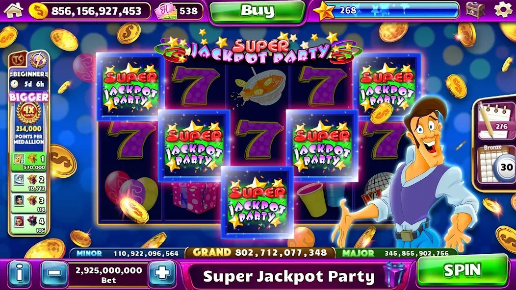 Jackpot Party Casino Slots (Джекпот Пати)  [МОД Mega Pack] Screenshot 4