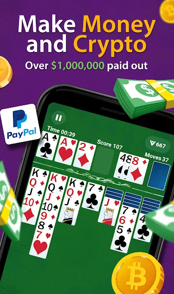 Solitaire - Make Money  [МОД Unlimited Money] Screenshot 1