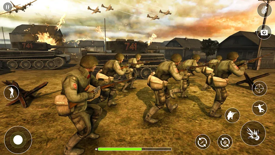 WW2 Survival Shooter :Gun fire (Вторая Мировая Война  )  [МОД Много монет] Screenshot 2