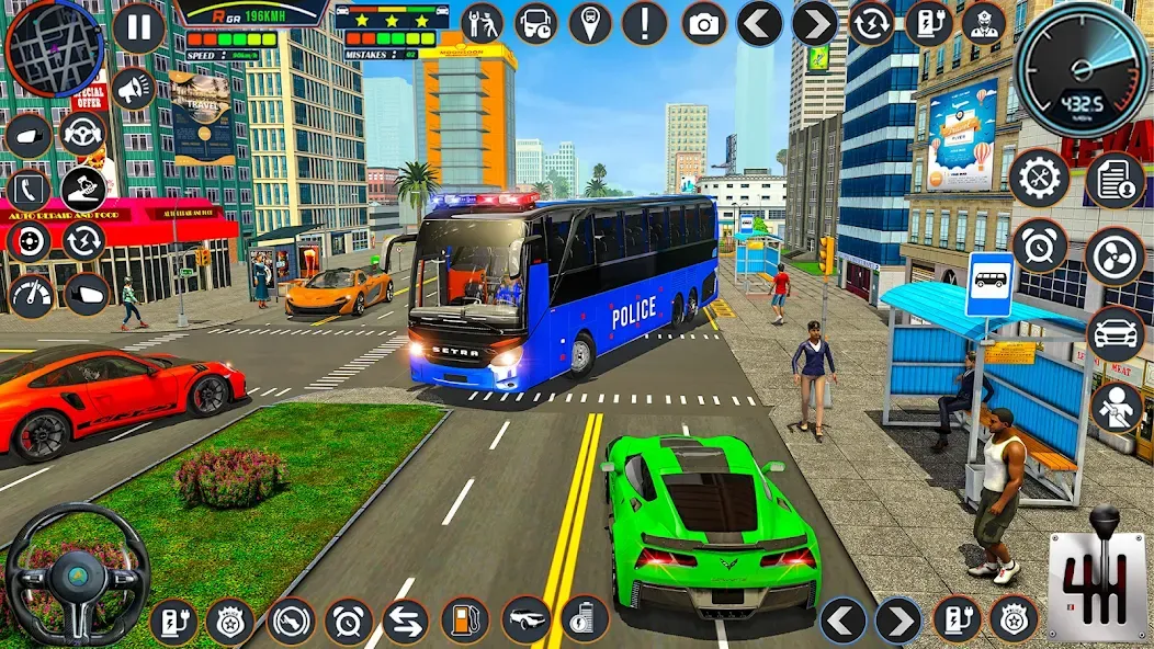 City Bus Simulator Bus Game 3D (Полицейский автобус симулятор)  [МОД Бесконечные деньги] Screenshot 1