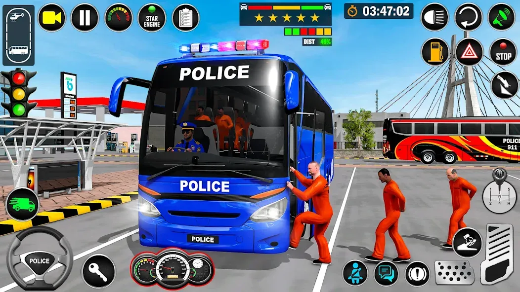 City Bus Simulator Bus Game 3D (Полицейский автобус симулятор)  [МОД Бесконечные деньги] Screenshot 3