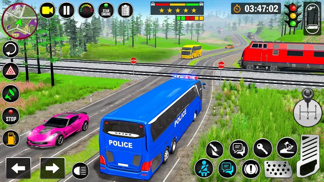 City Bus Simulator Bus Game 3D (Полицейский автобус симулятор)  [МОД Бесконечные деньги] Screenshot 4