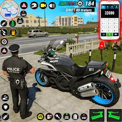 Скачать взломанную Police Moto Bike Chase Crime (Полицейская мотоциклетная погоня за преступником)  [МОД Бесконечные деньги] - полная версия apk на Андроид