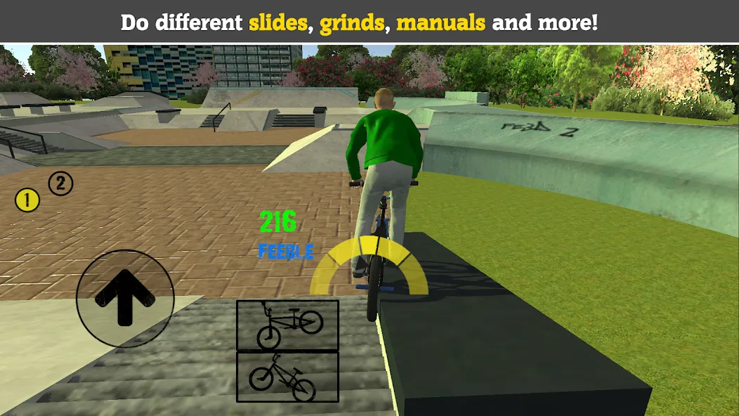 BMX FE3D 2 (БМХ ФЭ3Д 2)  [МОД Много монет] Screenshot 1