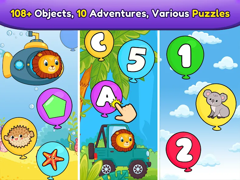 Balloon Pop Kids Learning Game  [МОД Много монет] Screenshot 1