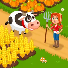 Скачать взломанную Idle Farm Game Offline Clicker  [МОД Бесконечные монеты] - последняя версия apk на Андроид