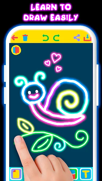 Drawing For Kids - Glow Draw  [МОД Много монет] Screenshot 3