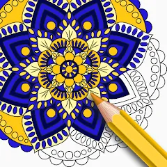 Взломанная Mandala Coloring Book Game (Мандала Книга раскрасок  Игра)  [МОД Все открыто] - последняя версия apk на Андроид