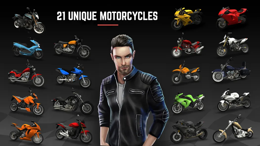 Racing Fever: Moto (Рейсинг Фивер)  [МОД Все открыто] Screenshot 2