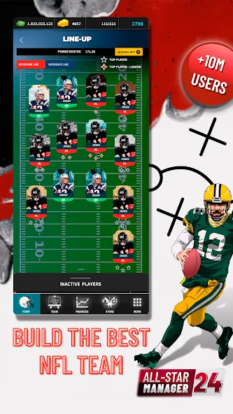 Fantasy Football Bowl Manager (Американ)  [МОД Unlimited Money] Screenshot 2