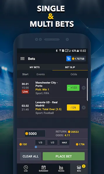 Sports Betting Game - BETUP  [МОД Все открыто] Screenshot 5