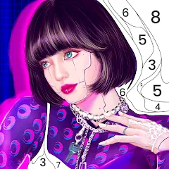 Взломанная BlackPink Paint by Number (БлэкПинк Раскраска по номерам)  [МОД Menu] - стабильная версия apk на Андроид