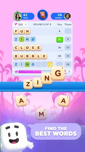 Wordzee! - Social Word Game  [МОД Бесконечные монеты] Screenshot 1