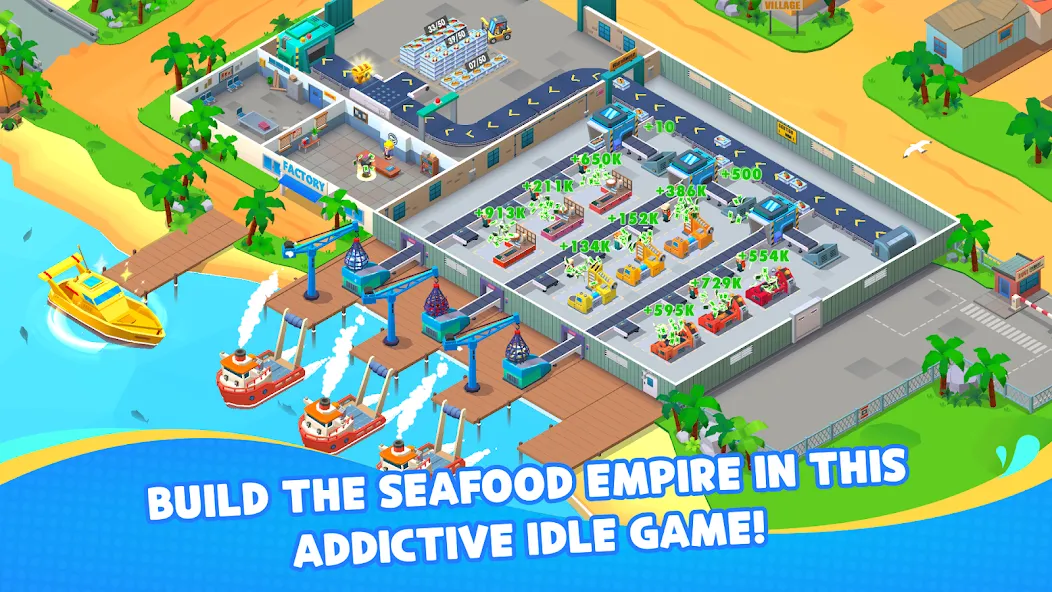 Seafood Inc - Tycoon, Idle (Айдл Сифуд Инк)  [МОД Бесконечные деньги] Screenshot 1