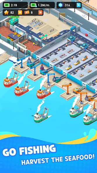 Seafood Inc - Tycoon, Idle (Айдл Сифуд Инк)  [МОД Бесконечные деньги] Screenshot 2